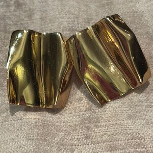 Les Bernard Vintage 80’s Abstract Modern Sculptural Earrings Skewbacks Clipons